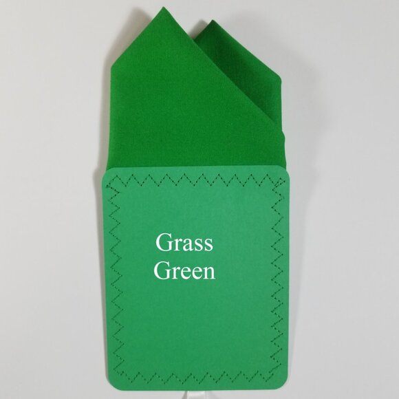 New - Grass Green Cotton Pre-Folded Pocket Square Handkerchief Insert - Picture 3 of 7